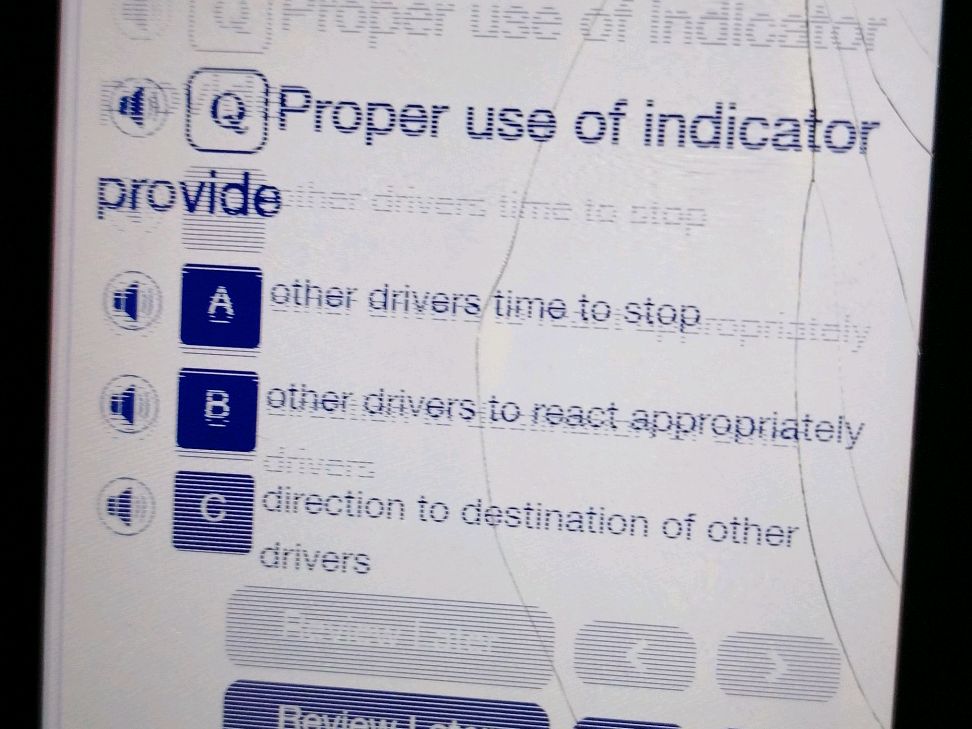 Proper use of indicator provide A other