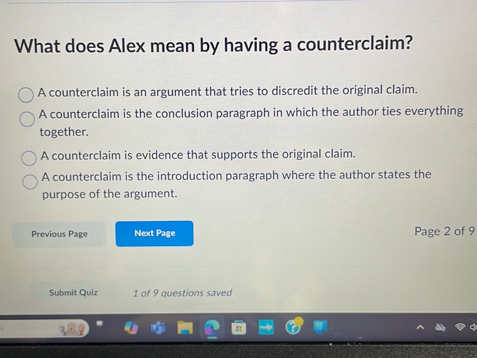 What does Alex mean by having a