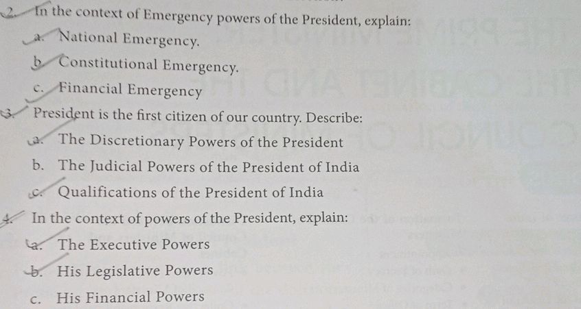 2. In the context of Emergency powers of the | StudyX