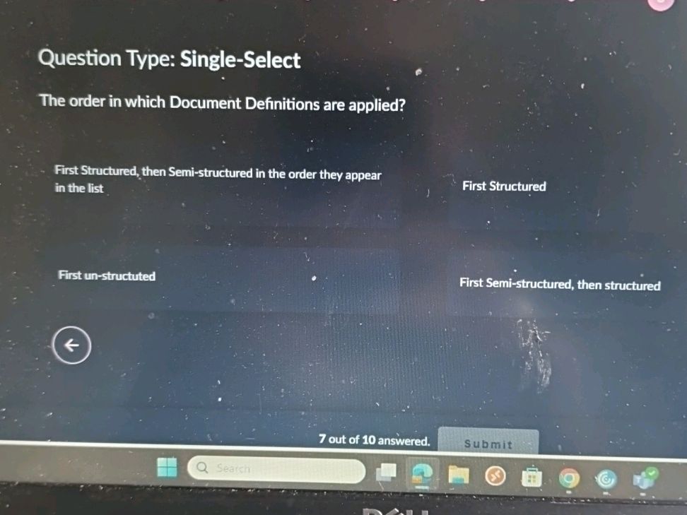Question Type: Single-Select The order in | StudyX