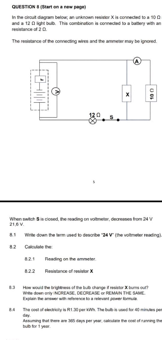 QUESTION 8 (Start on a new page) In the | StudyX
