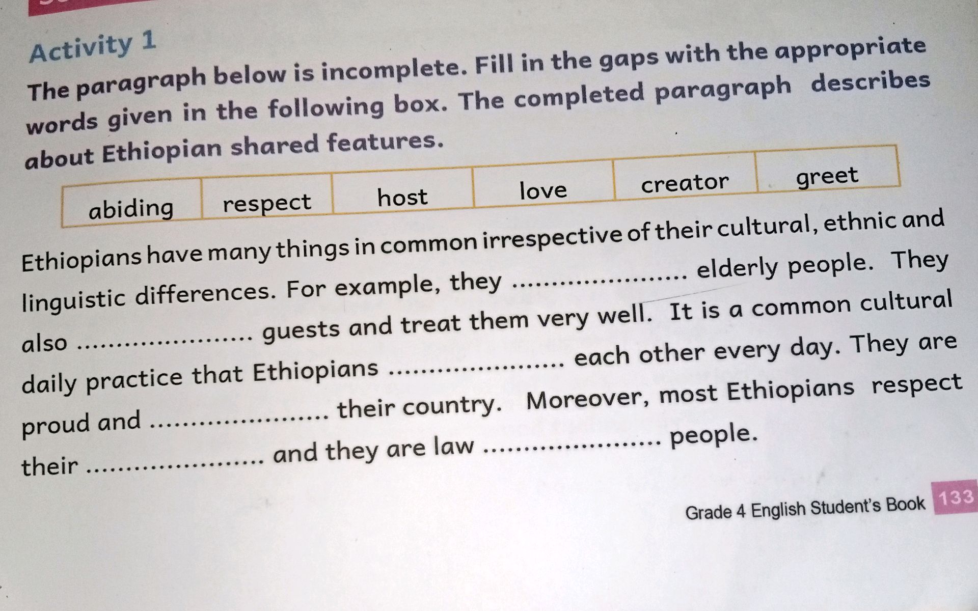 Activity 1 The paragraph below is | StudyX