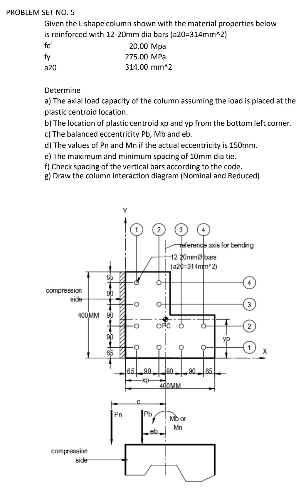 PROBLEM SET NO. 5 Given the L shape column | StudyX