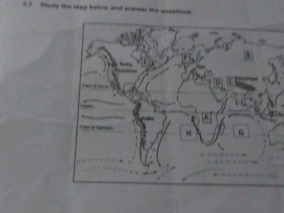 2. 2 Study the map below and answer the | StudyX