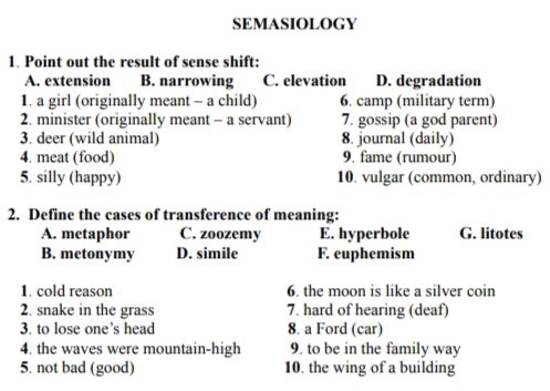 Sense Shift 1. Point out the result of sense shift: A. | StudyX