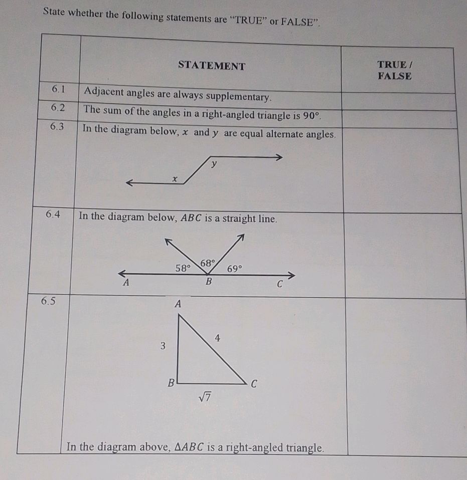 State whether the following statements are | StudyX