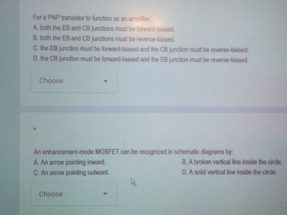 Transistir Function For a PNP transistor to function as an | StudyX