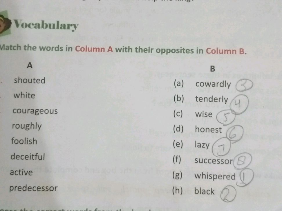 Match the words in Column A with their | StudyX