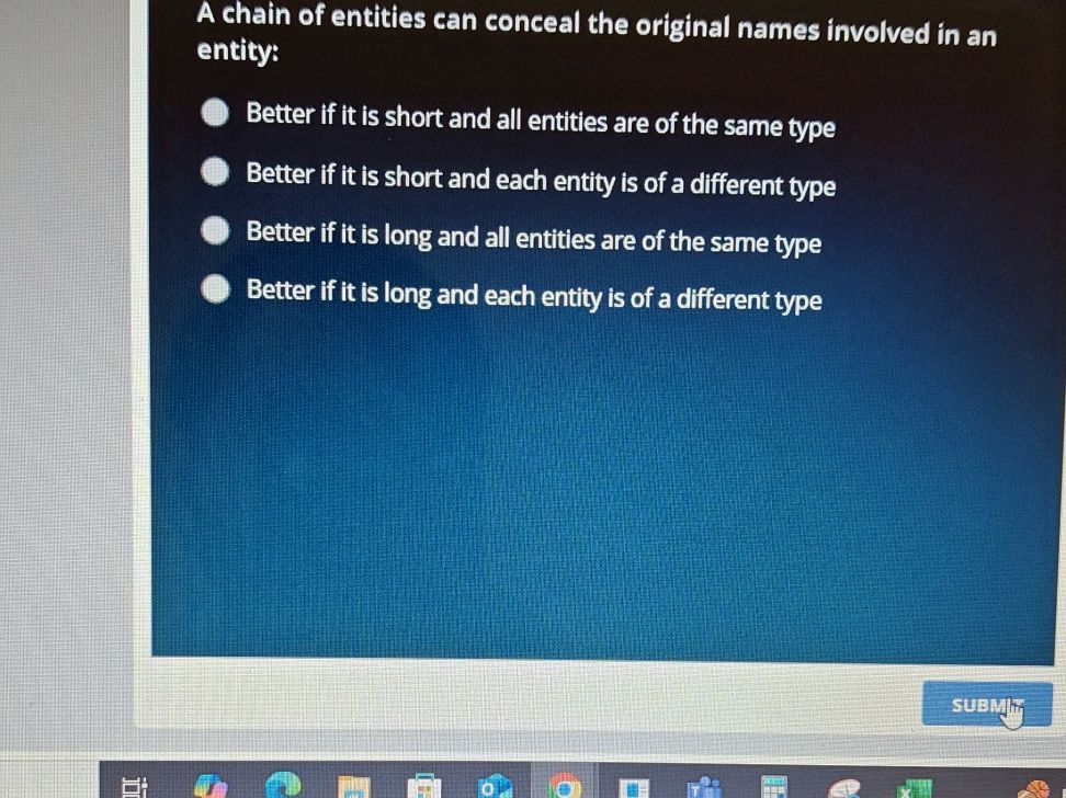 A chain of entities can conceal the original | StudyX
