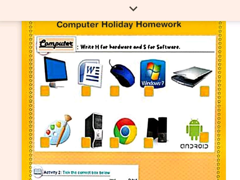 Computer Written Hi Write H for hardware and S for Software. | StudyX