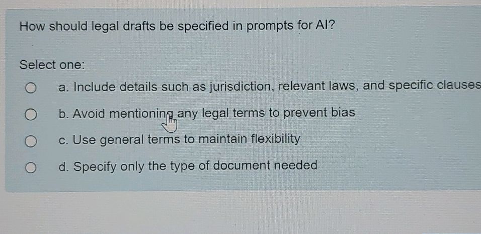 Leagl Include How should legal drafts be specified in | StudyX