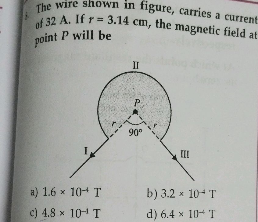 The wire shown in figure, carries a current | StudyX