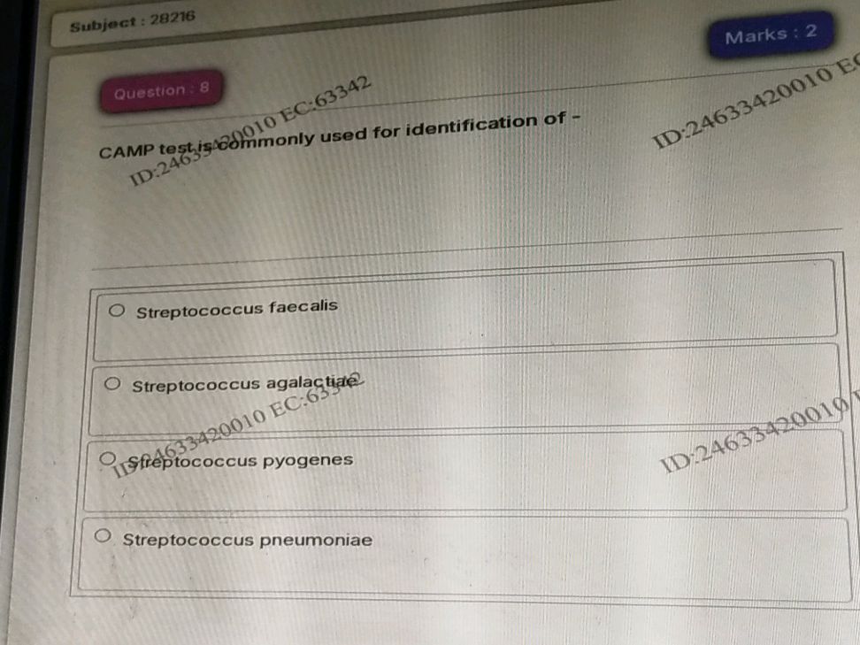 CAMP test is commonly used for