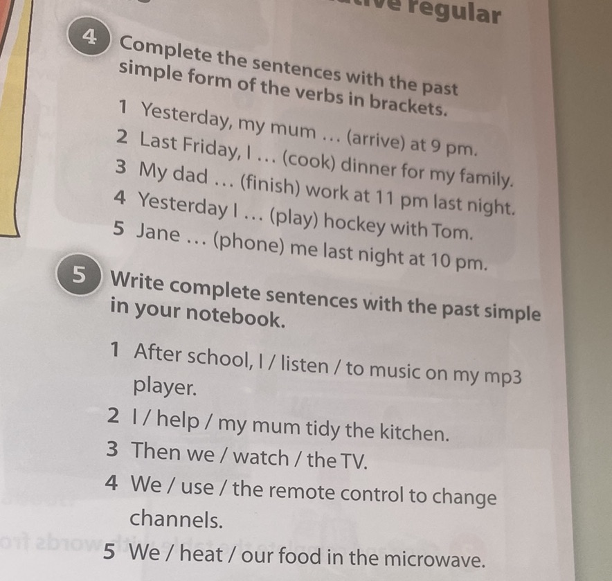 4 Complete the sentences with the past | StudyX