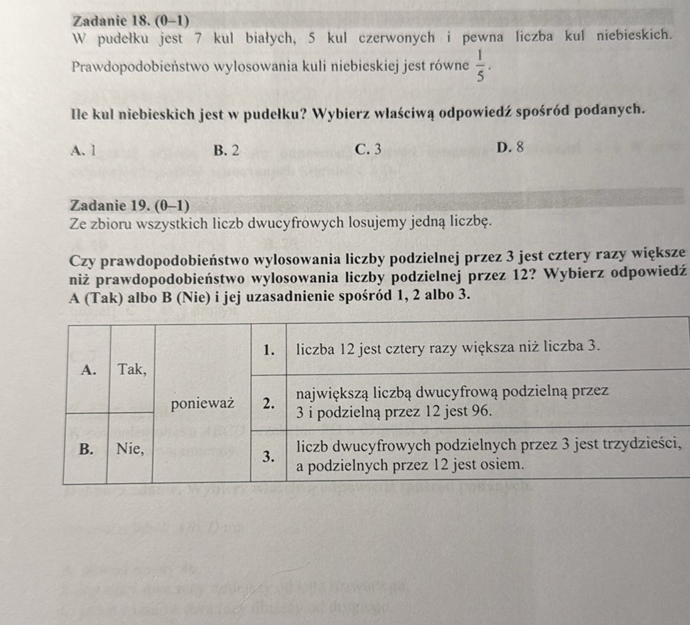 Zadanie 18. (0-1) W pudełku jest 7 kul | StudyX