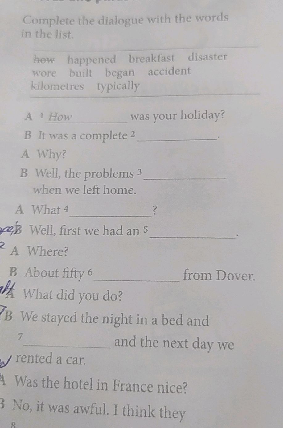 Complete the dialogue with the words in the | StudyX
