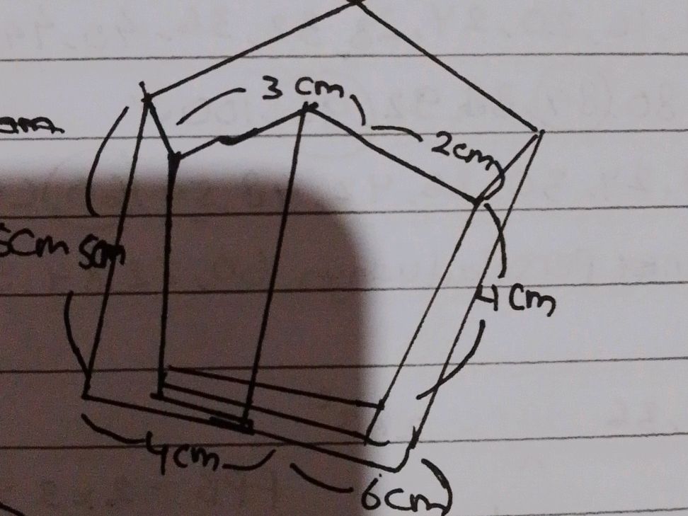 The image shows a 3D shape with dimensions | StudyX