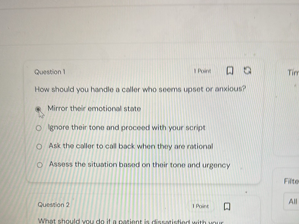 How should you handle a caller who seems | StudyX
