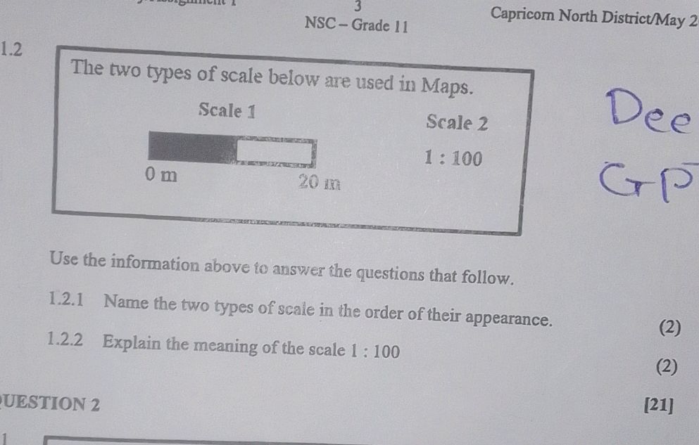 The two types of scale below are used in | StudyX