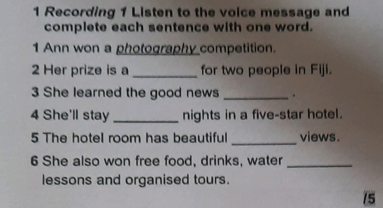 1 Recording 1 Listen to the voice message | StudyX