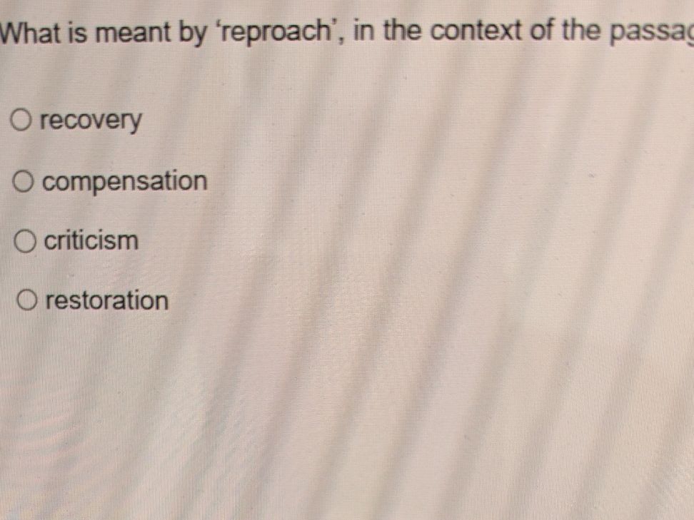 What is meant by 'reproach', in the context | StudyX