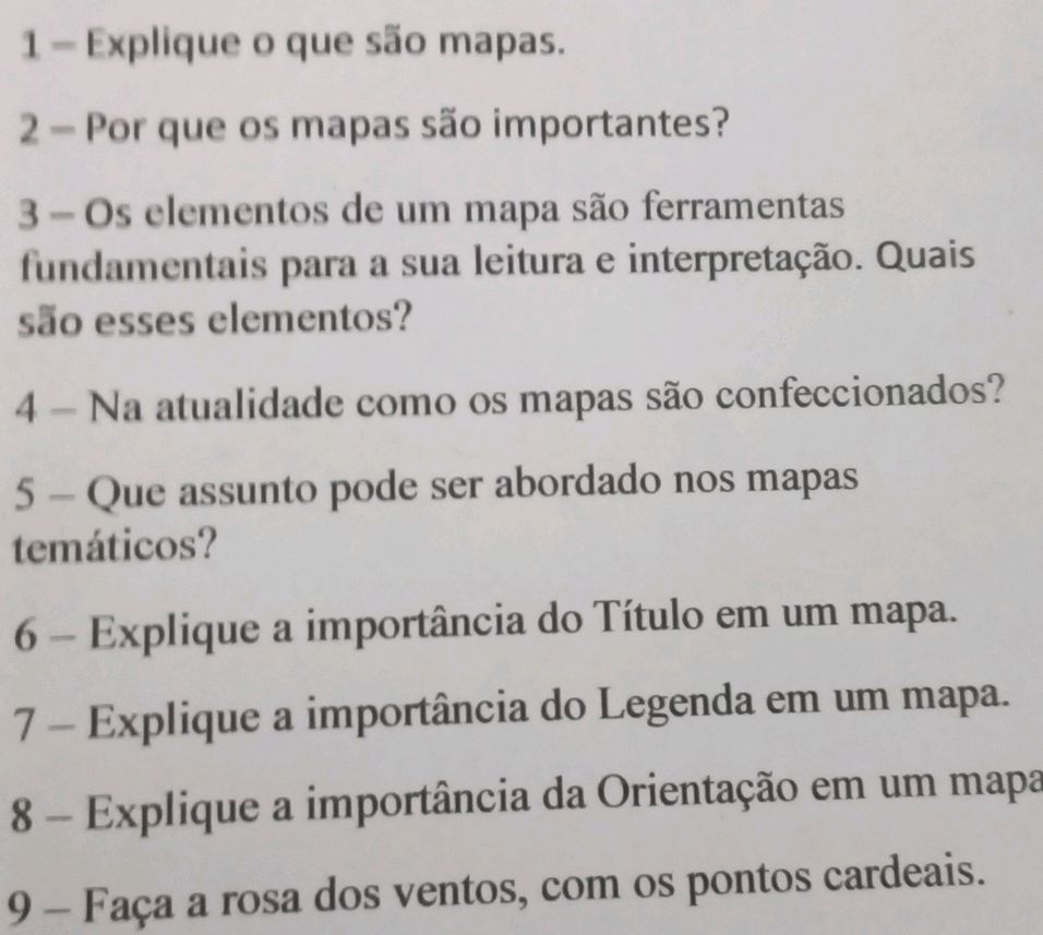 1 - Explique o que são mapas. 2 - Por que | StudyX