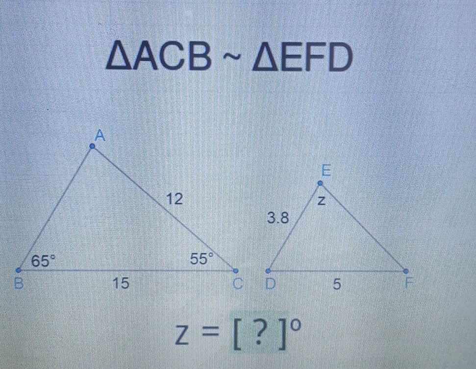 $ ACB EFD$ Given the diagram, find the | StudyX