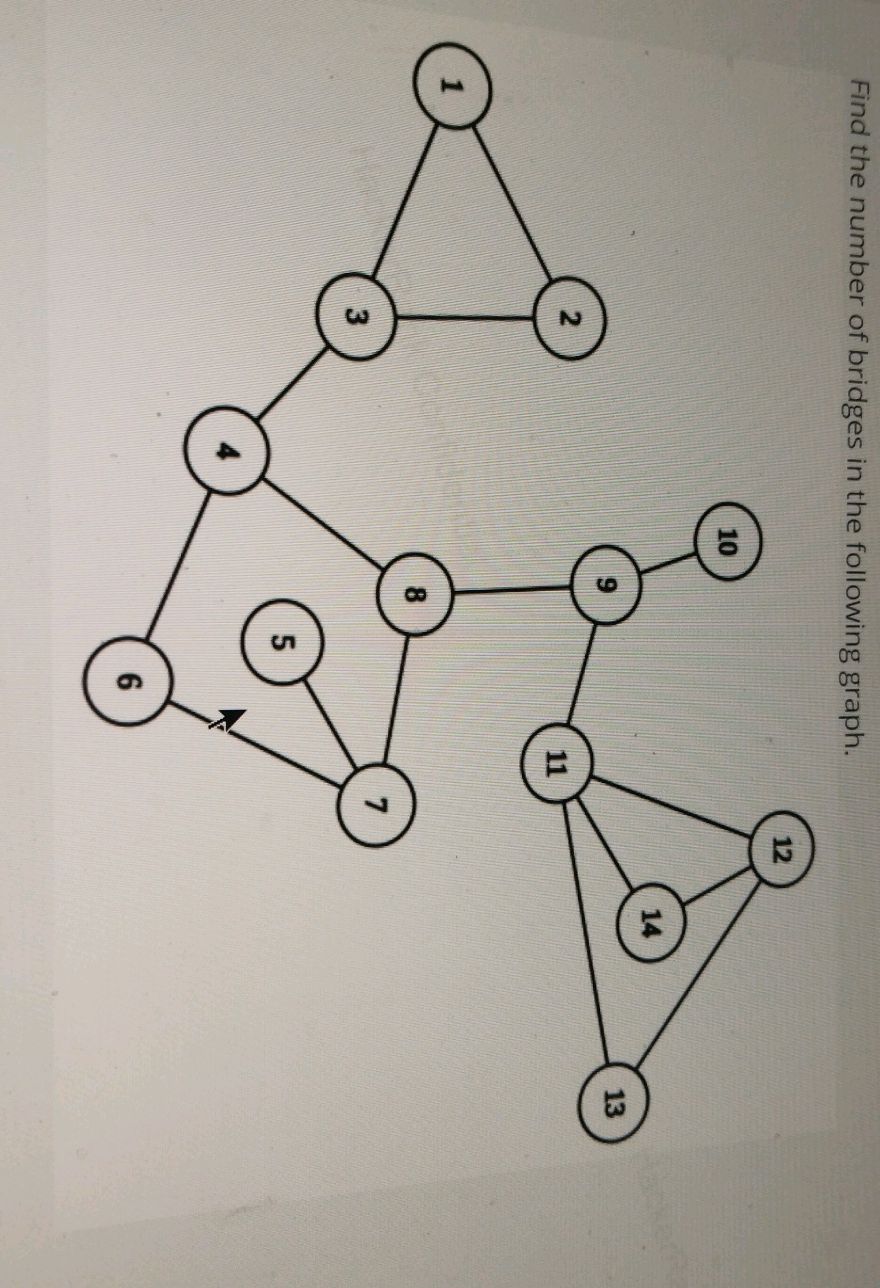 Find the number of bridges in the following | StudyX