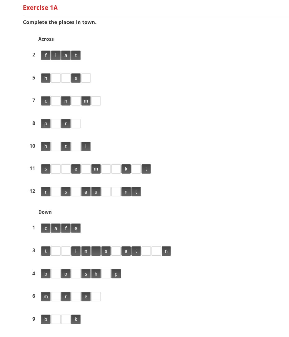 Practice Town Answer Key Exercise 1A Complete the places in town. | StudyX
