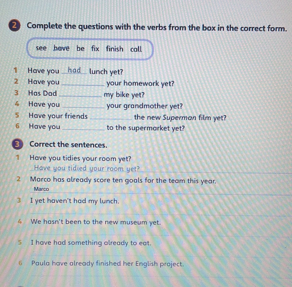 2 Complete the questions with the verbs from | StudyX