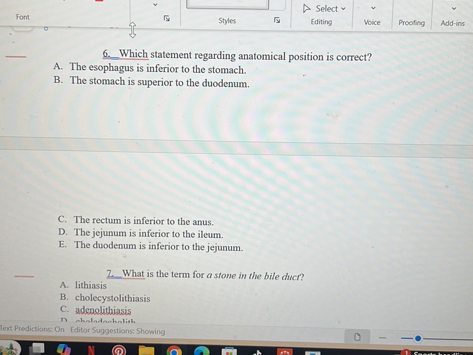6. Which statement regarding anatomical | StudyX