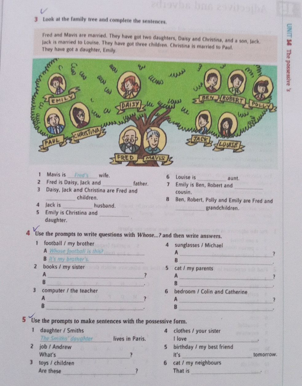 3 Look at the family tree and complete the | StudyX