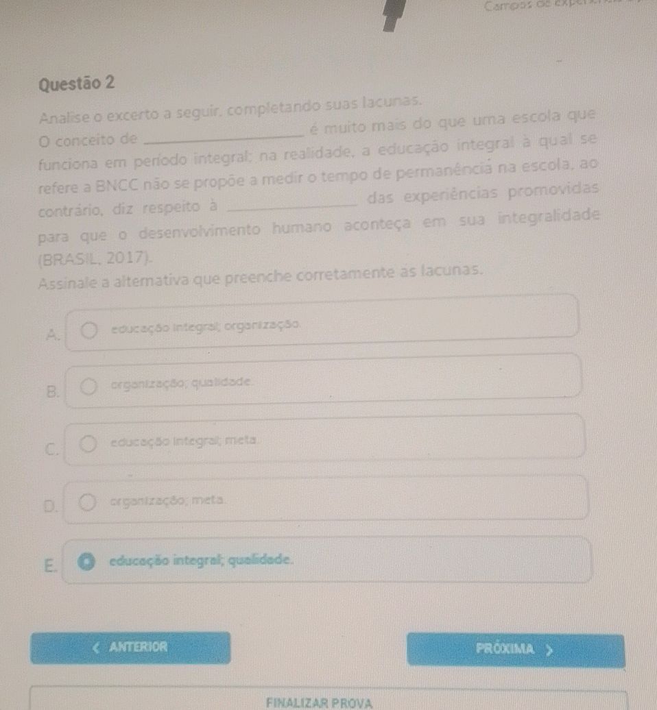 Questão 2 Analise o excerto a seguir, | StudyX