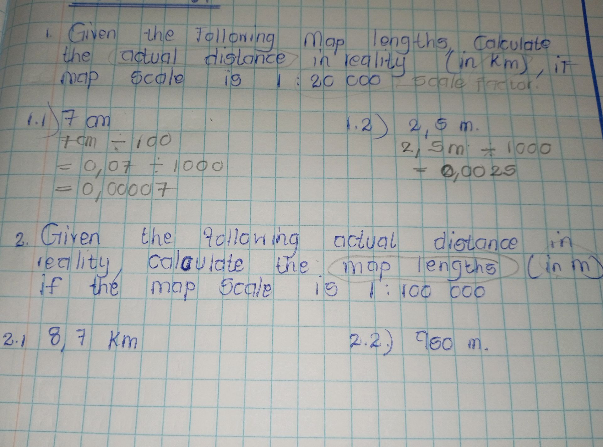 Map Measure Distance Questions 1. Given the following map lengths, | StudyX