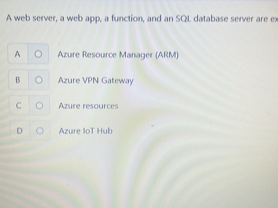 A web server, a web app, a function, and an