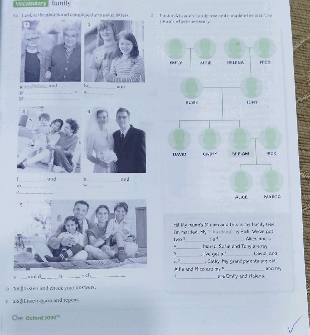 1a Look at the photos and complete the | StudyX