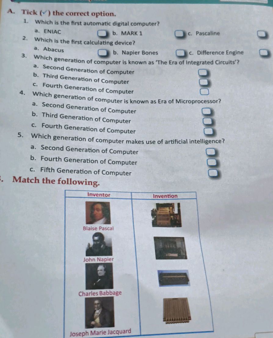 A. Tick ( ) the correct option. 1. Which is | StudyX