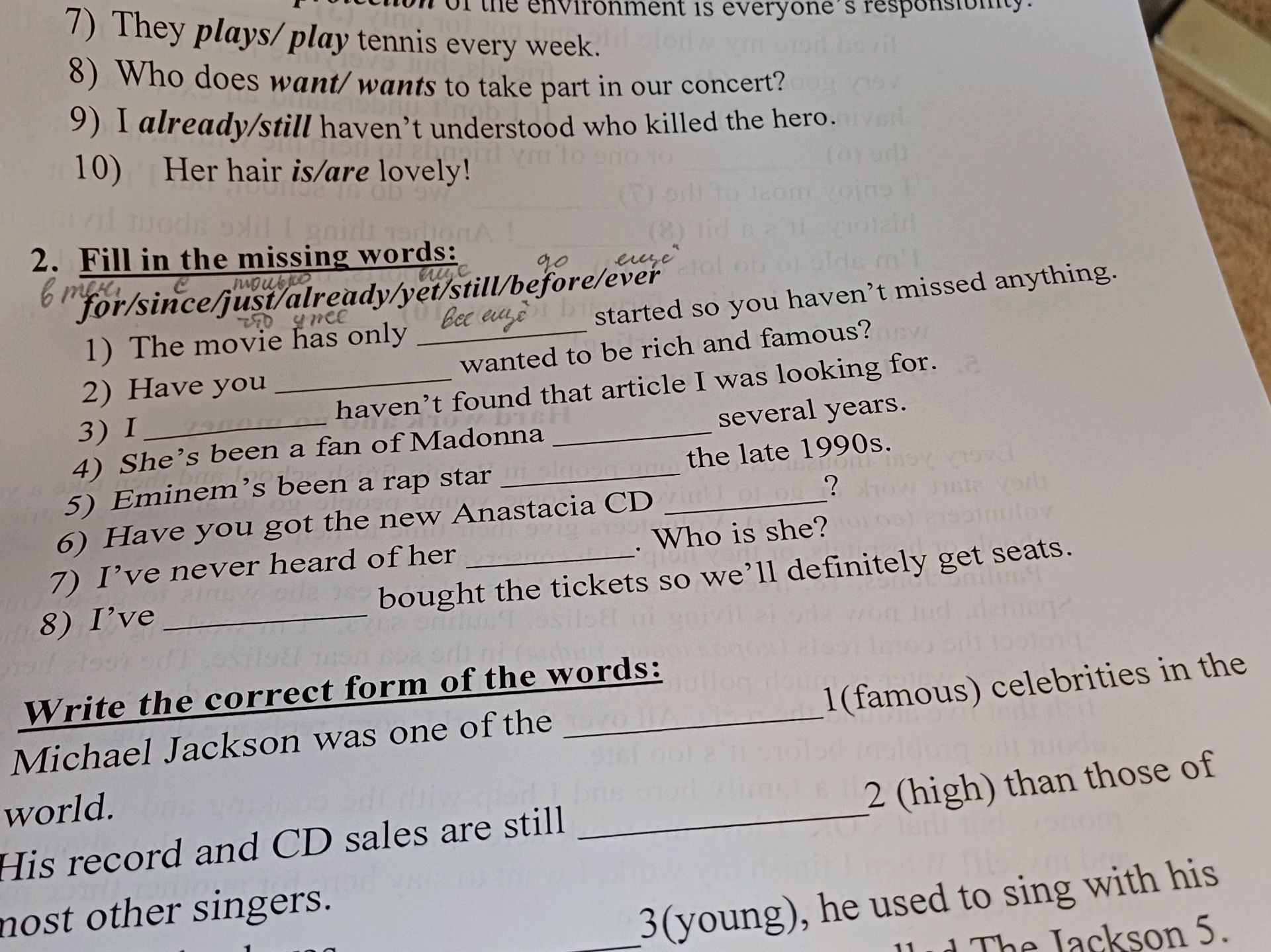 2. Fill in the missing words: | StudyX