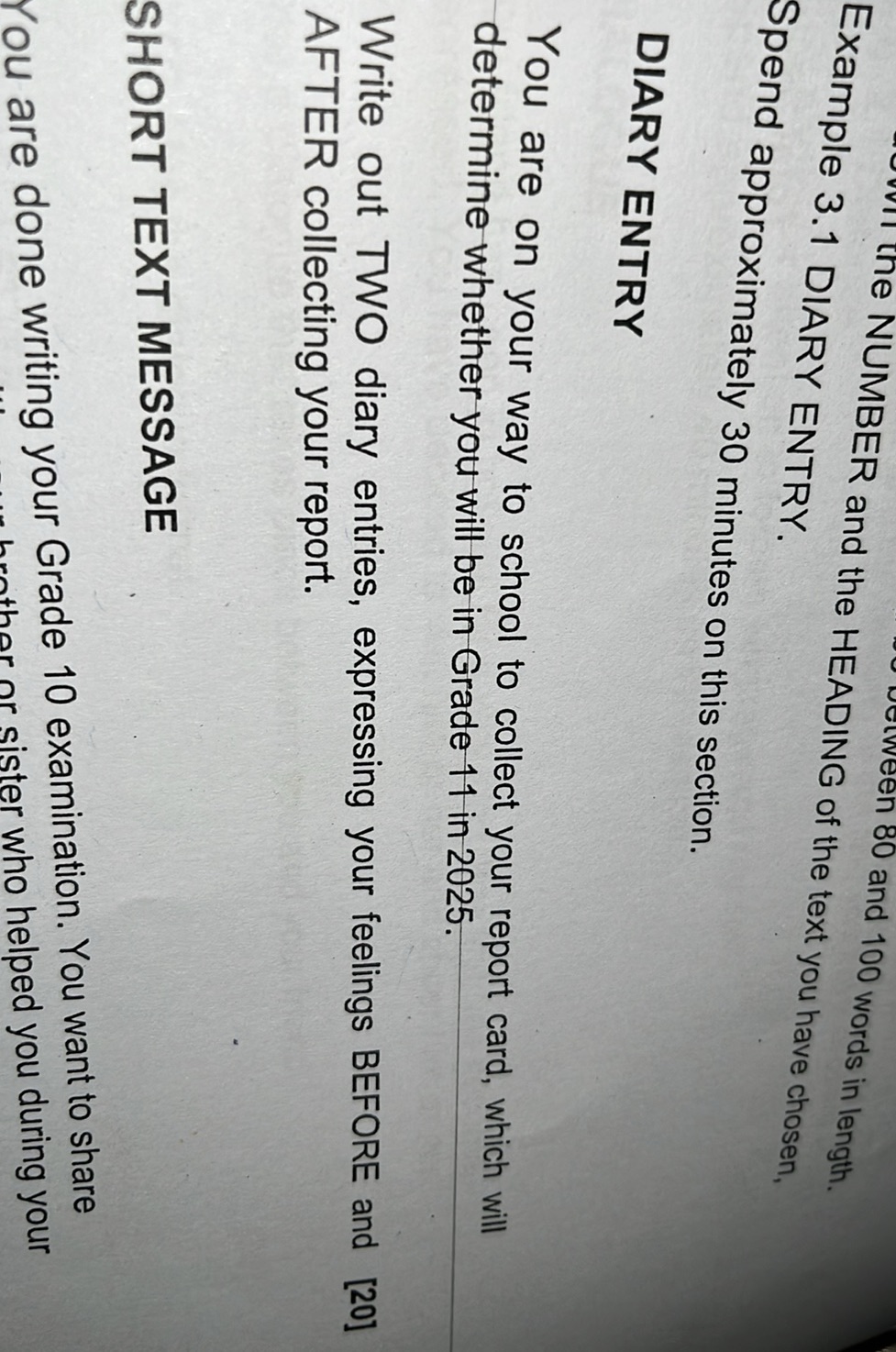 Write out TWO diary entries, expressing your | StudyX