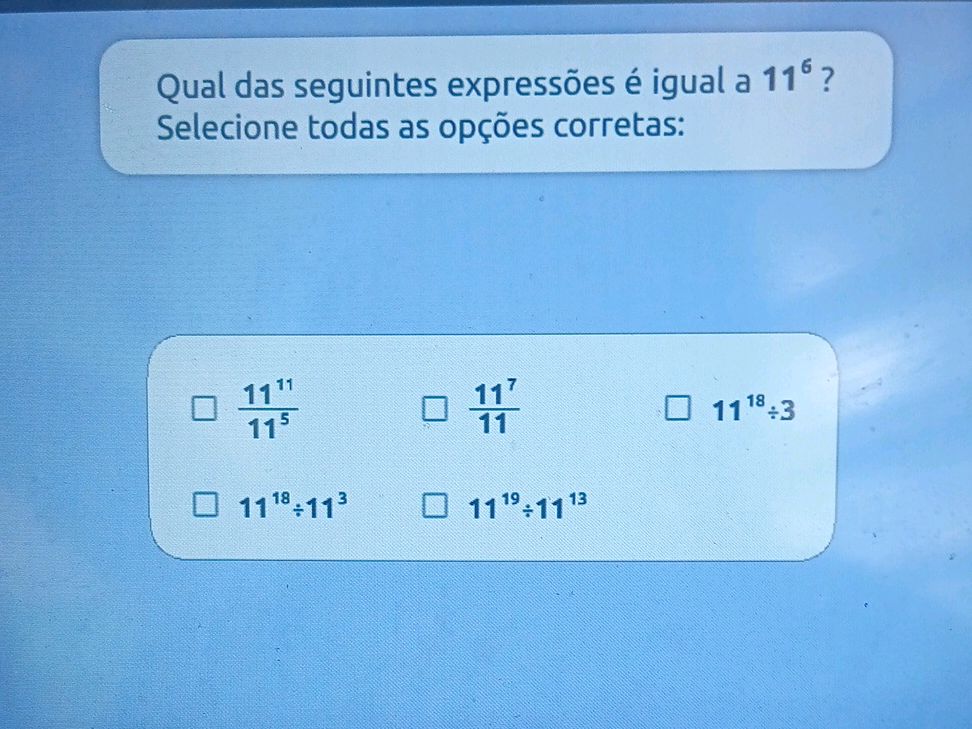 Qual das seguintes expressões é igual a | StudyX