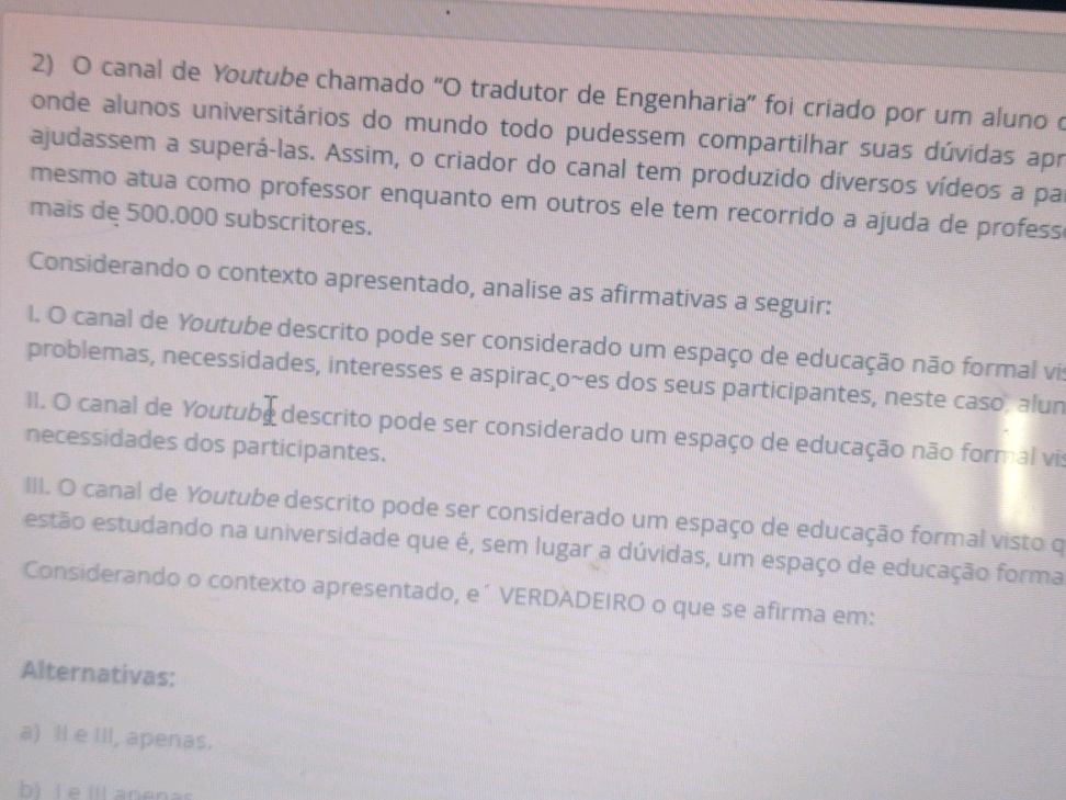 2) O canal de Youtube chamado 