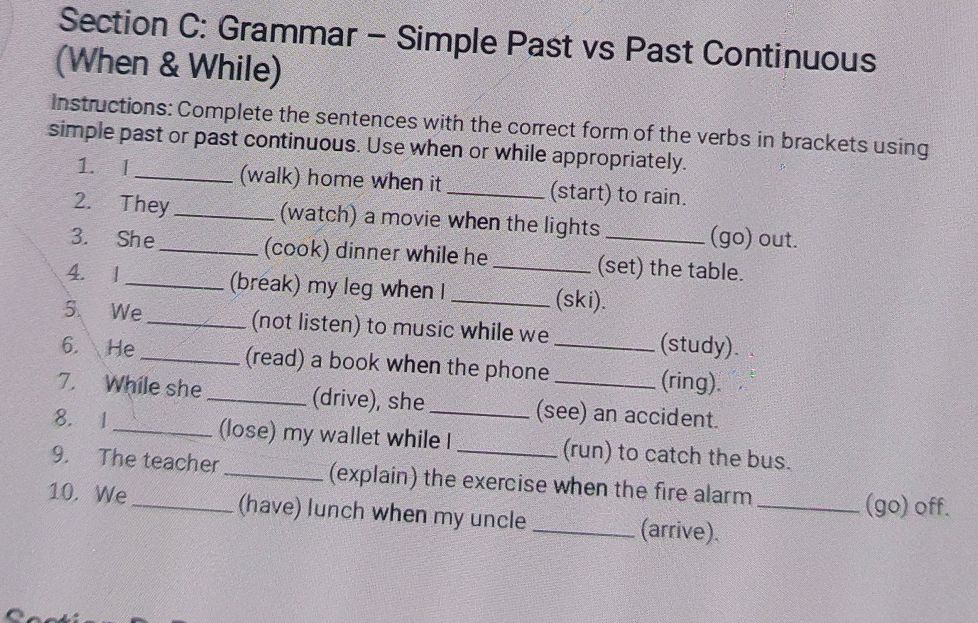 Sentence With Instruct Instructions: Complete the sentences with | StudyX