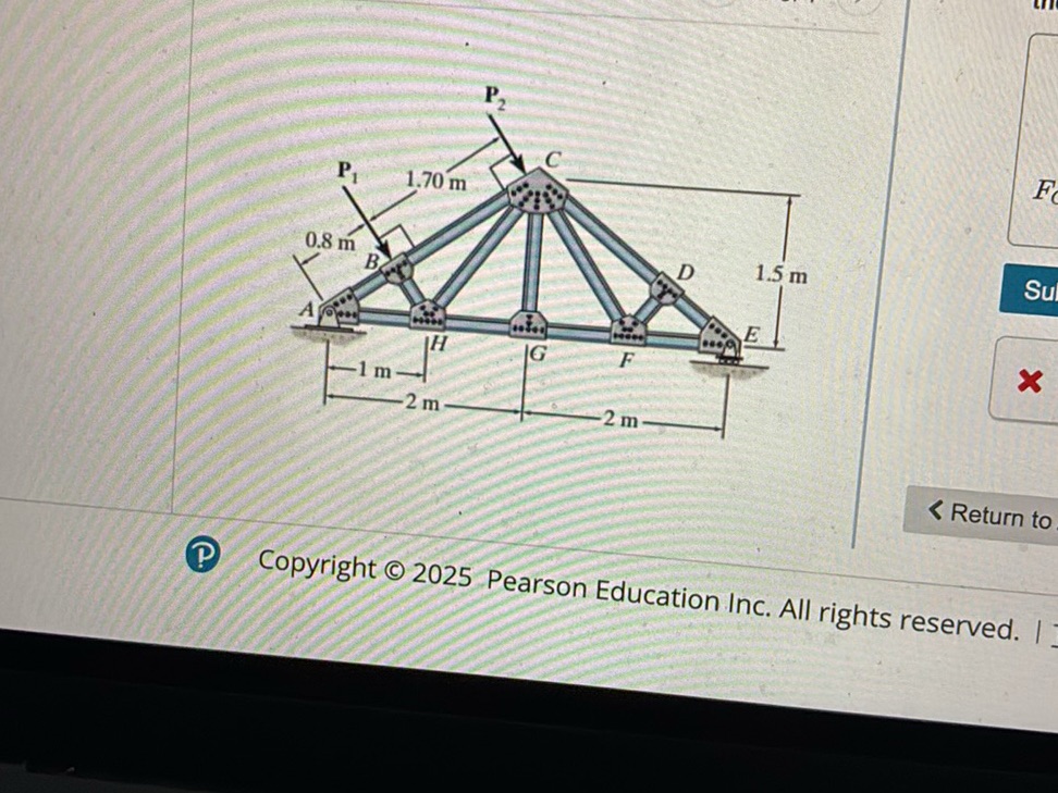 The image shows a truss structure with | StudyX