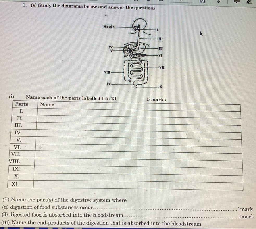 1. (a) Study the diagrams below and answer | StudyX