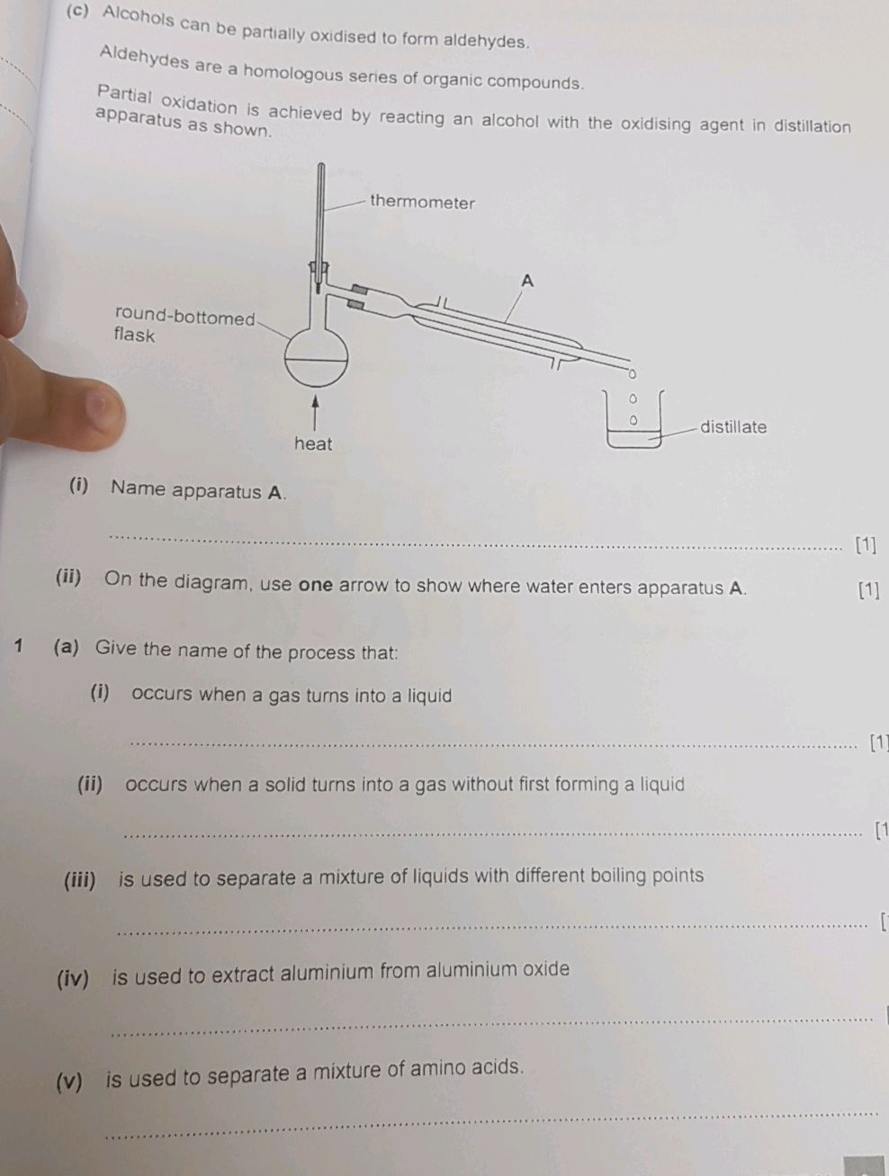 (i) Name apparatus A. (ii) On the diagram, | StudyX