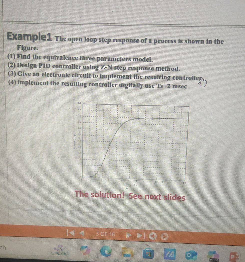 Example1 The open loop step response of a | StudyX