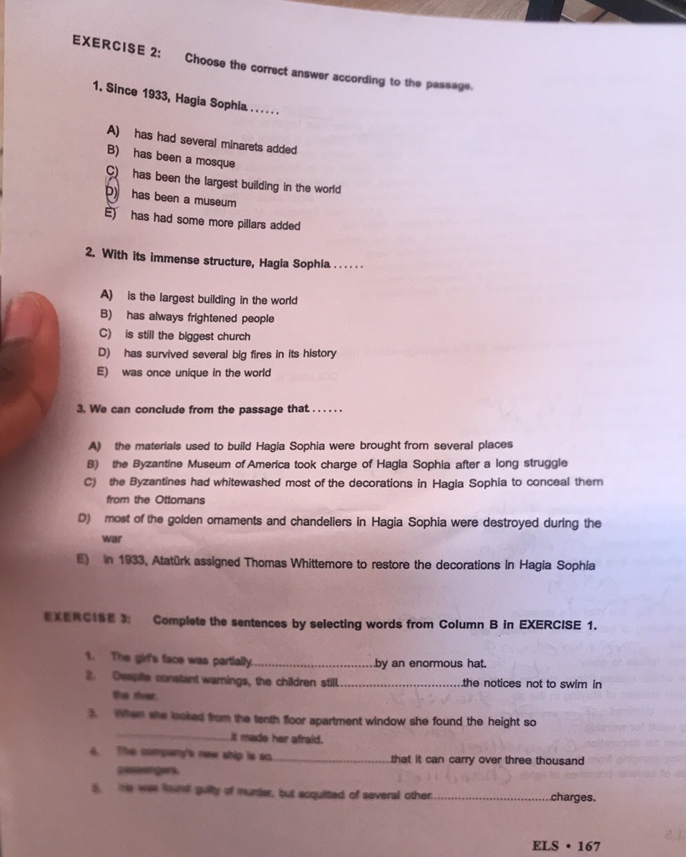 EXERCISE 2: Choose the correct answer | StudyX