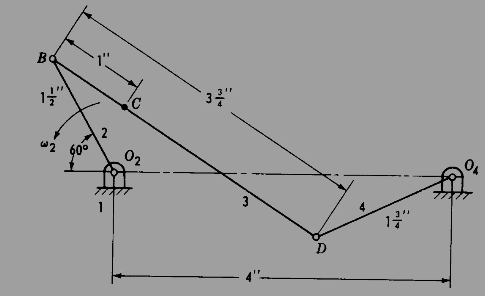 The image depicts a four-bar linkage | StudyX