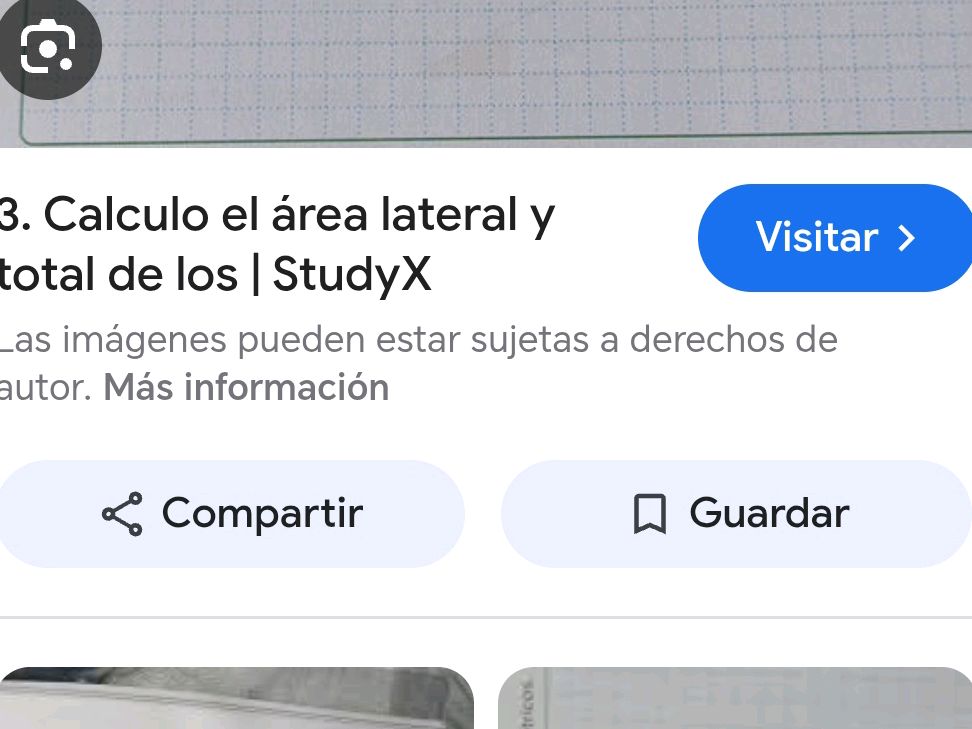 3. Calculo el área lateral y total de los | | StudyX