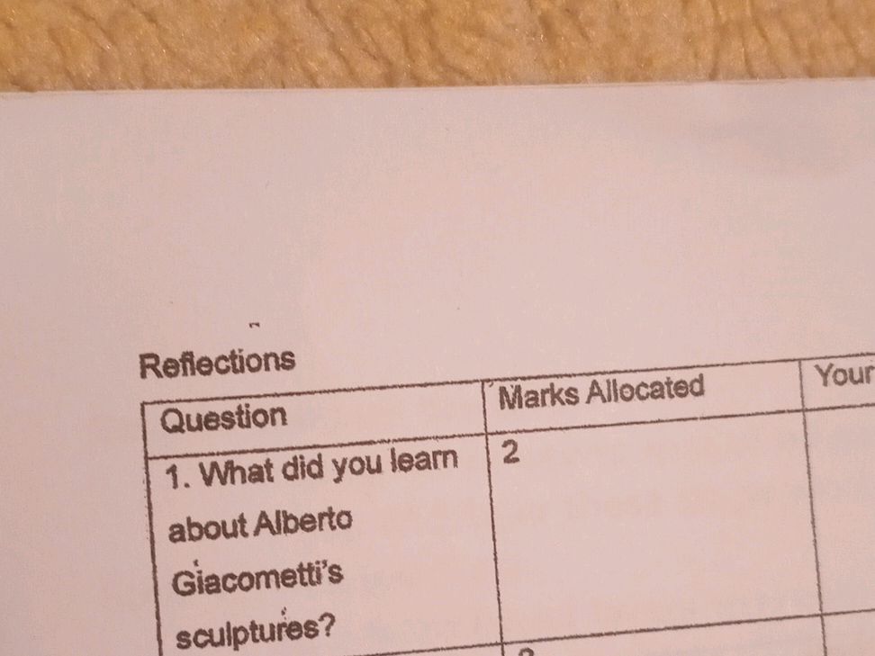 Reflections | Question | Marks Allocated | | StudyX